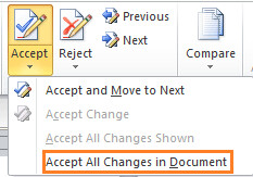 Loại bỏ Track Changes trong Word 2007, 2010 2